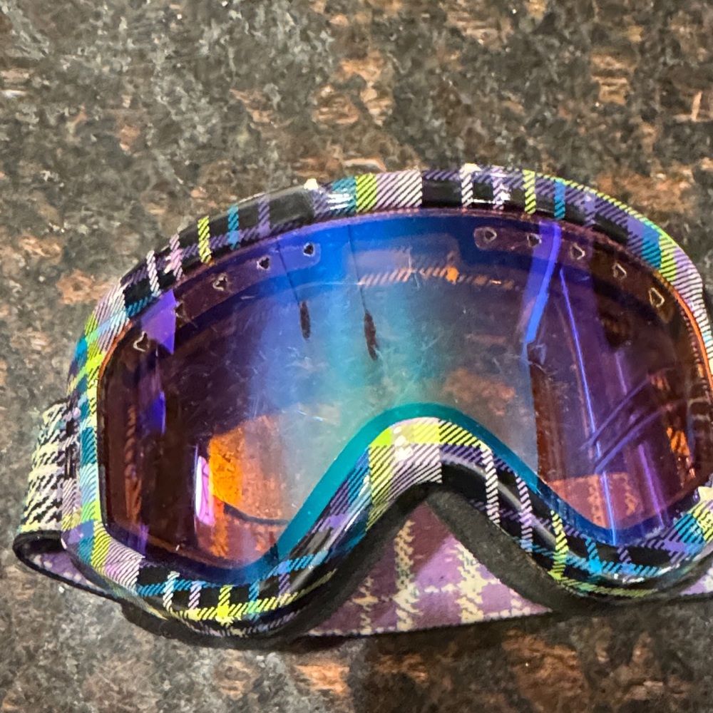 Plaid Multicolor Ski Goggles